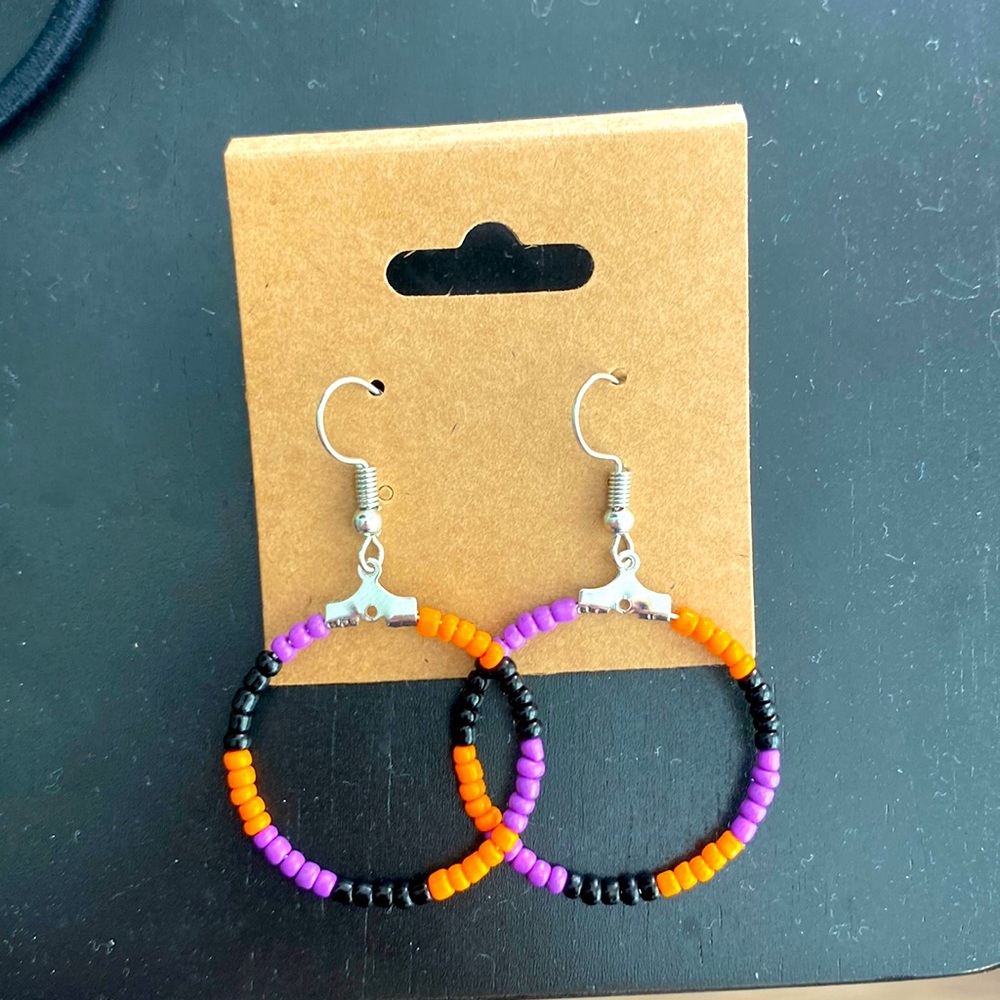 Handmade spooky Halloween colored hoops